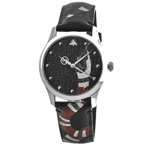 グッチ　時計　メンズ　G-タイムレス　YA1264007A　ブラック×ブラックレザーベルト- 腕時計の通販ならワールドウォッチショップ