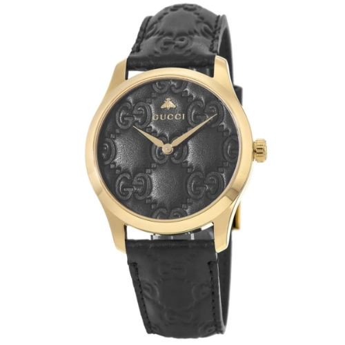 グッチ　時計　レディース　G-タイムレス　YA1264034A　ブラック×ブラック型押しレザーベルト- 腕時計の通販ならワールドウォッチショップ