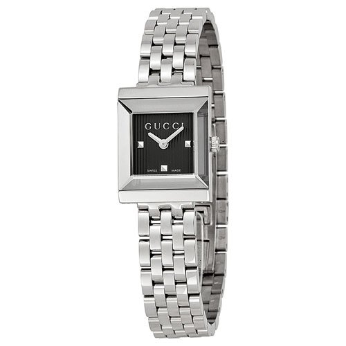 グッチ　腕時計　レディース　G-フレーム　YA128403　ブラックダイアル×ステンレスベルト - 腕時計の通販ならワールドウォッチショップ