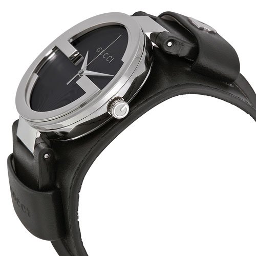 GUCCI 腕時計Interlocking G ブラック レザー watch-
