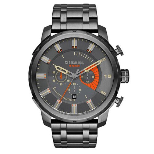 ディーゼル　時計　ストロングホールド　DZ4348　クロノグラフ　グレーダイアル×ガンメタルステンレスベルト- 腕時計の通販ならワールドウォッチショップ