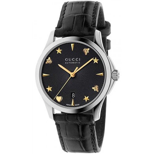 グッチ　時計　G-タームレス　YA126469　ブラックダイアル×ブラックレザーベルト- 腕時計の通販ならワールドウォッチショップ