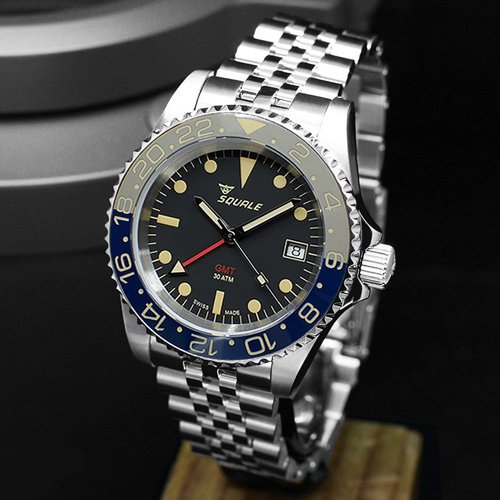 スクワーレ|Squale/時計/1545TGC/トロピック/GMT/オートマチック/ブラックダイアル×ステンレスベルト×NATOストラップ-  腕時計の通販ならワールドウォッチショップ
