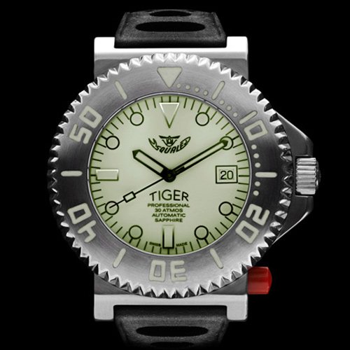 スクワーレ|Squale/時計/タイガー/Tiger-Luminous-LtdEd/オートマチック/リミテッドエディション/ルミノスダイアル×ブラックラバーベルト-  腕時計の通販ならワールドウォッチショップ