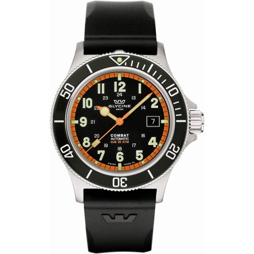 グライシン/Glycine/時計/コンバットサブ/3908.19AT-N-D9 /オートマチック/ブラックダイアル×ブラックラバーベルト-  腕時計の通販ならワールドウォッチショップ