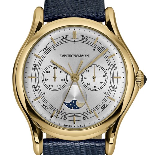 エンポリオアルマーニ/Emporio Armani/時計/スイスメイド/クラシックコレクション/ARS4204/シルバーダイアル×ブルーレザーベルト-  腕時計の通販ならワールドウォッチショップ