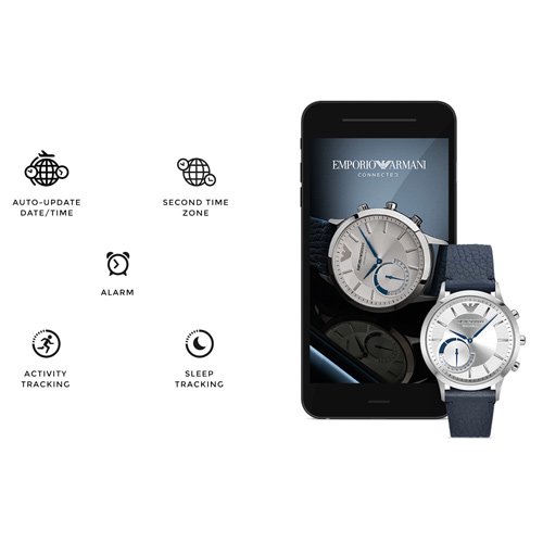 エンポリオアルマーニ/Emporio  Armani/時計/メンズ/コネクテッド/ART3004/スマートウォッチ/ダークブルーサンレイダイアル/ブラックレザーベルト-  腕時計の通販ならワールドウォッチショップ