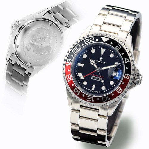 スタインハート/Steinhart/腕時計/オーシャン/Ocean 1 GMT Black/Red/ダイバーズウォッチ/メンズ/スイスメイド