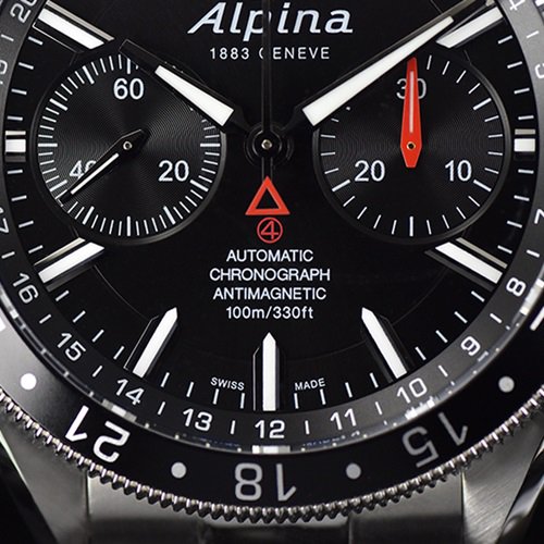 アルピナ/Alpina/腕時計/Alpiner 4コレクション/メンズ/スイスメイド/AL-860B5AQ6B/クロノグラフ/ブラック×シルバー