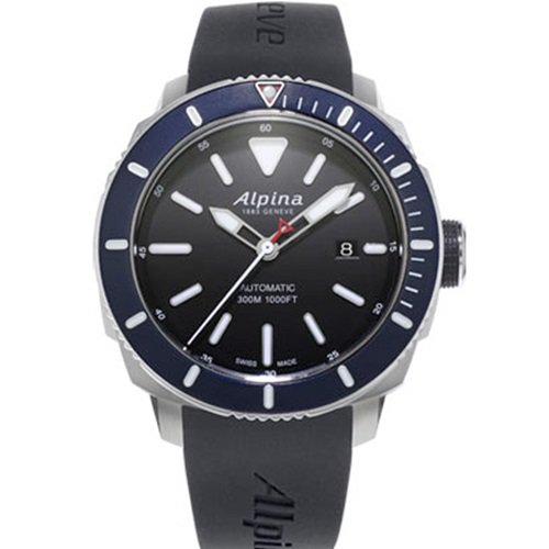 アルピナ シーストロング ダイバー GMT ウォッチ グレー ラバーストラップ - 腕時計(アナログ)