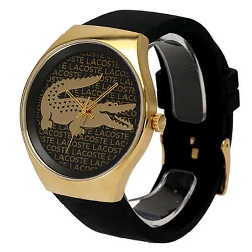 ラコステ 時計/2000808/バレンシア/ゴールドブラックラバー/腕時計の 