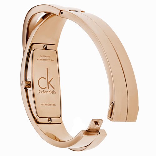 クオーツ文字盤カラー【Calvin Klein】カルバンクライン K7A 236  ステンレススチール×レザー ピンクゴールド クオーツ レディース 白 / ピンクゴールド文字盤 腕時計