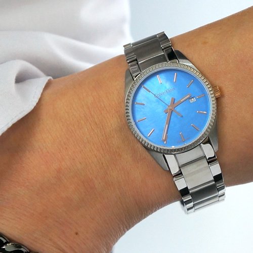Calvin Klein/カルバンクライン/レディース腕時計/Alliance/K5R33B4X/マザーオプパールブルー×シルバー -  腕時計の通販ならワールドウォッチショップ
