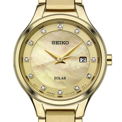 セイコー/SEIKO/逆輸入/腕時計/Core/SOLAR/ソーラー/SUT320/レディース/クォーツ/ジャパンメイド/ゴールド×ダイヤモンド