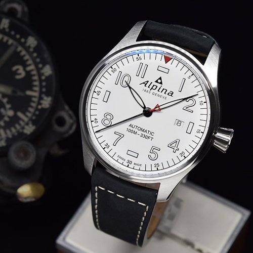 アルピナ/Alpina/腕時計/STARTIMER PILOT/スタータイマー/メンズ/スイスメイド/AL-525S4S6/ホワイト/パイロットウォッチ
