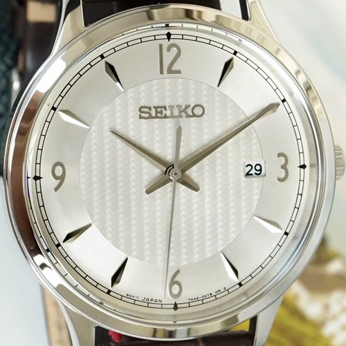 セイコー/SEIKO/逆輸入/腕時計/CLASSIC/クラシック/SGEH83P1/メンズ/クォーツ /ジャパンムーブメント/デイトカレンダー/シルバー×ブラウン