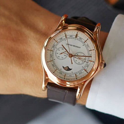 エンポリオアルマーニ/Emporio  Armani/時計/スイスメイド/クラシックコレクション/ARS4202/シルバーダイアル×ブラウンレザーベルト-  腕時計の通販ならワールドウォッチショップ