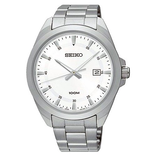 セイコー/SEIKO/逆輸入/腕時計/Neo Classic/SUR205/メンズ/クォーツ/ジャパンムーブメント/デイトカレンダー/ホワイト×シルバー