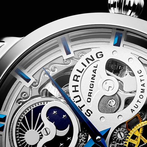 ストゥーリングオリジナル/Stuhrling Original/腕時計/Legacy/Anatol  371/371.01/メンズ/オートマチック/デュアルタイム/AM/PMインジケータ/シルバー
