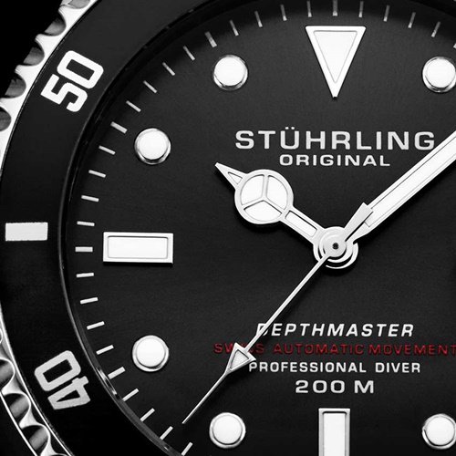 ストゥーリングオリジナル/Stuhrling Original/腕時計/Aquadiver/Depthmaster  883/883.01/メンズ/スイス製オートマチック/ブラック