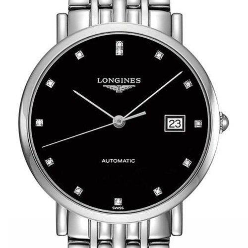 ロンジン/Longines/腕時計/Elegant/エレガント/L4.810.4.57.6/メンズ/オートマチック/スイスメイド/デイトカレンダー/ダイヤモンド/ブラック