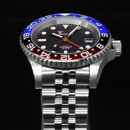 スクワーレ/Squale/時計/1545-GBRC/GMT/300M防水/セラミックベゼル/オートマチック/スイスメイド/ダイバーズ/ブラック