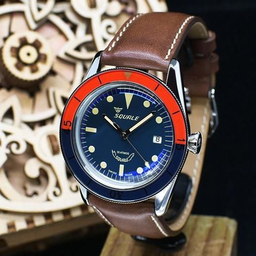 Squale 1521 ブルー×オレンジ ダイバーズウォッチ スクワーレ スクワーレ 腕時計 1521コレクション - 腕時計の通販なら
