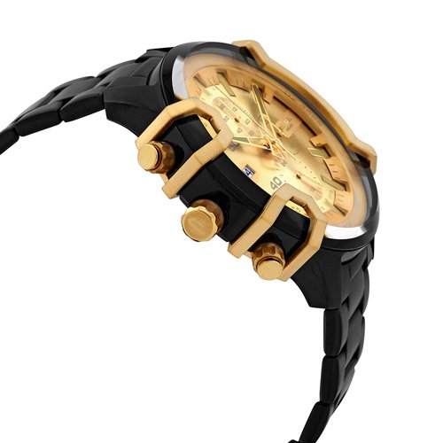 ディーゼル/腕時計/GRIFFED/DZ4525/ゴールド×ブラックステンレスベルト