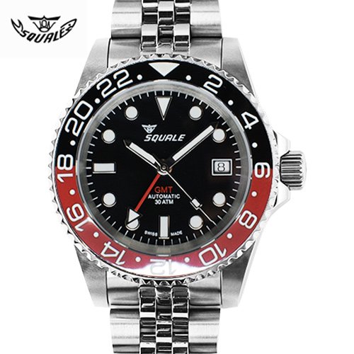 スクワーレ|Squale/時計/1545GBLRC/GMT/オートマチック/ブラックダイアル×ステンレスベルト- 腕時計 の通販ならワールドウォッチショップ