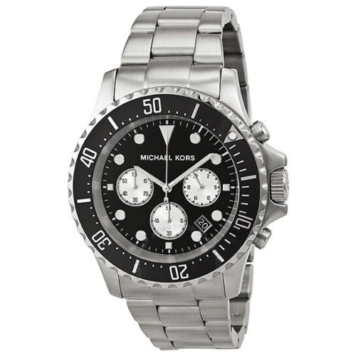 マイケルコース　時計　メンズ　エベレスト　MK8256　ブラック×シルバーベルト- 腕時計の通販ならワールドウォッチショップ