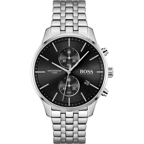 ヒューゴボス 時計 メンズ アソシエイト 1513869 ブラック×シルバーステンレスベルト- 腕時計の通販ならワールドウォッチショップ