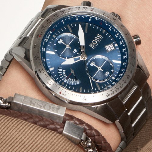 ヒューゴボス　時計　メンズ　パイロットエディションクロノ　1513850　ブルー×シルバーステンレスベルト- 腕時計の通販ならワールドウォッチショップ