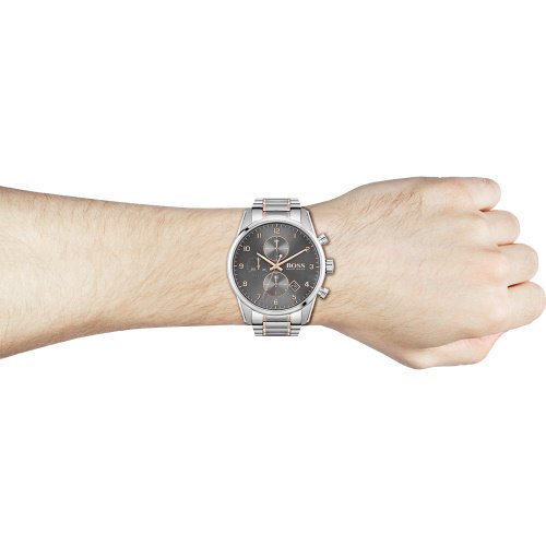 ヒューゴボス　時計　メンズ　スカイマスター　　グレー×ツートンカラーステンレスベルト  腕時計の通販ならワールドウォッチショップ