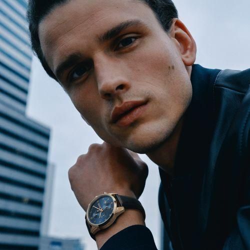 ③3-B/3-C セット ヒューゴボス 時計 メンズ スカイマスター 1513783 ブルー×ブラック