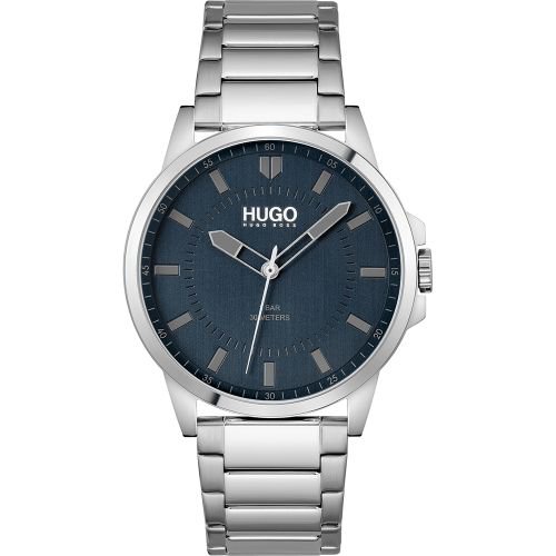 ヒューゴボス　時計　メンズ　ファースト　1530186　ブルー×シルバーステンレスベルト- 腕時計の通販ならワールドウォッチショップ