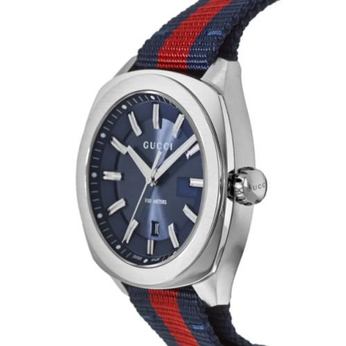 グッチ　時計　メンズ　GG2570　YA142304　ブルー×ブルーレッドブルーナイロンベルト- 腕時計の通販ならワールドウォッチショップ