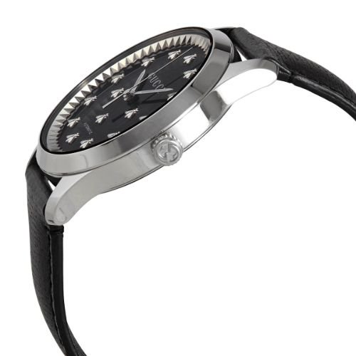 グッチ　時計　メンズ　G-タイムレス　YA126286　ブラックオニキス×ブラックカーフスキンレザーベルト- 腕時計の通販ならワールドウォッチショップ