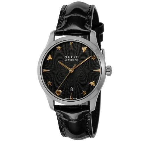 グッチ　時計　レディース　G-タイムレス　YA126469A　ブラック×ブラックレザーベルト- 腕時計の通販ならワールドウォッチショップ