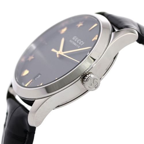 グッチ 時計 レディース G-タイムレス YA126469A ブラック×ブラックレザーベルト- 腕時計の通販ならワールドウォッチショップ