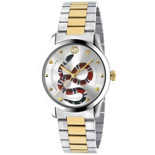 GUCCI シルバー ストライプ 時計 ボックス付き グッチ 時計 レディース G-タイムレス YA1264074 シルバー