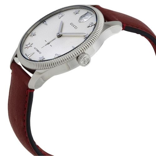 グッチ　時計　ユニセックス　G-タイムレス　YA126346　シルバー×レッドレザーベルト- 腕時計の通販ならワールドウォッチショップ