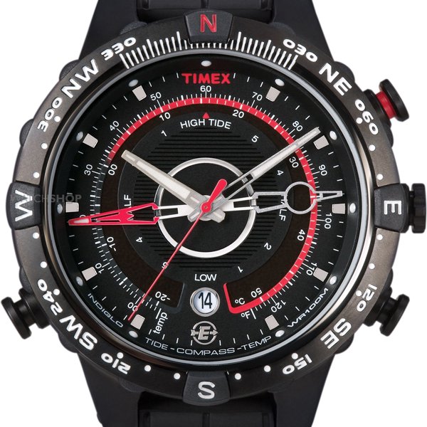 タイメックス 腕時計 Eコンパス T45581 ブラック×レッド - 腕時計の 