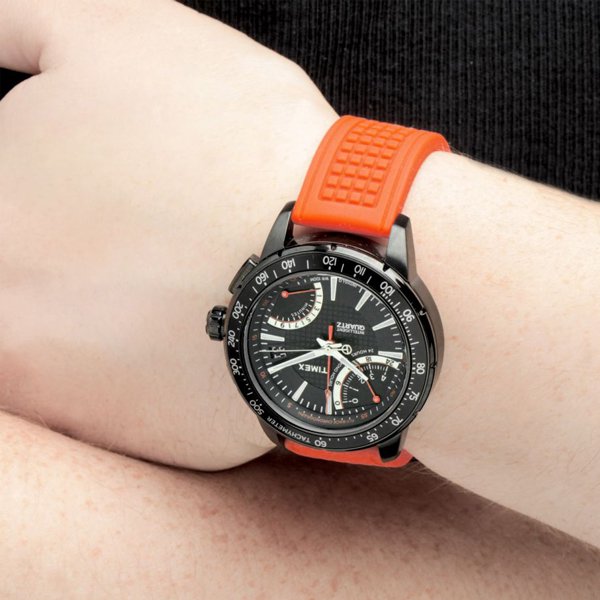 タイメックス　腕時計　インテリジェントクオーツ　フライバック　クロノグラフ　T2N707　オレンジラバーベルト -  腕時計の通販ならワールドウォッチショップ