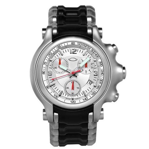 オークリー　腕時計　ホールショット　クロノグラフ　10-248　ホワイト×ステンレススチールベルト