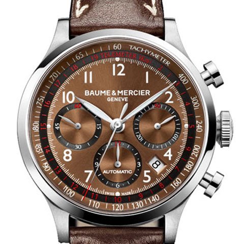【114583】Baume & Mercier ボーム＆メルシェ  MOA10003 ケープランド クロノ グレーダイヤル SS/レザー（クロコ） 自動巻き 保証書 当店オリジナルボックス 腕時計 時計 WATCH メンズ 男性 男 紳士