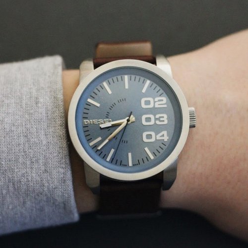ディーゼル 腕時計 フランチャイズ DZ1512 ブルー×ブラウンレザー