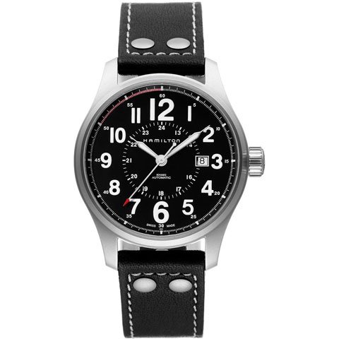 ハミルトン 腕時計 カーキ オフィサー オート H70615733 ブラック
