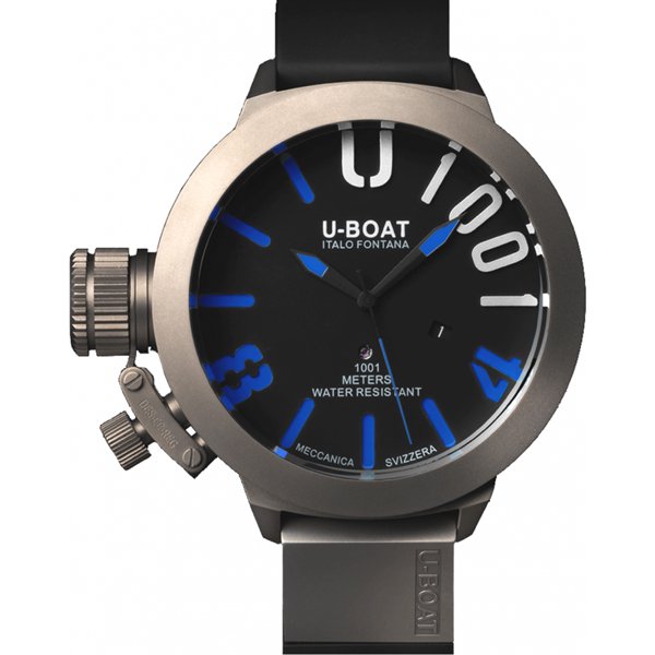 ユーボート　腕時計　クラシコ　U1001　1001メートル防水　ブラック×ブルー - 腕時計の通販ならワールドウォッチショップ