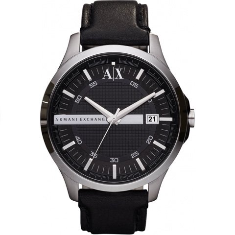 22mm腕周りアルマーニ・エクスチェンジ 時計 メンズ 腕時計 ブラック レザー AX2101