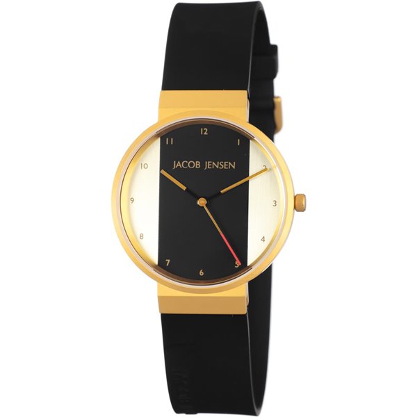 ヤコブ・イェンセン　腕時計　レディース　744　ブラック×ホワイト×ゴールド - 腕時計の通販ならワールドウォッチショップ